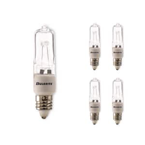 75-Watt Soft White Light T4 (E11) Mini-Candelabra Screw Base Dimmable Clear Mini Halogen Light Bulb(5-Pack)