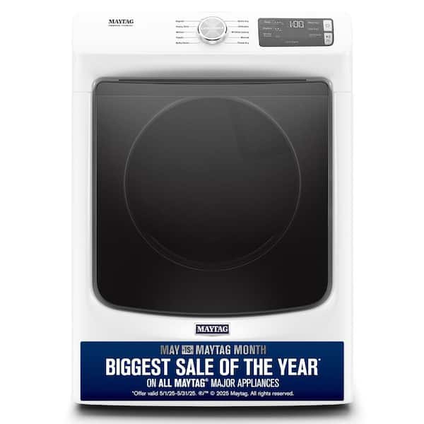 Maytag 7.3 cu. ft. 120 Volt White Stackable Gas Vented Dryer with Quick Dry Cycle, ENERGY STAR