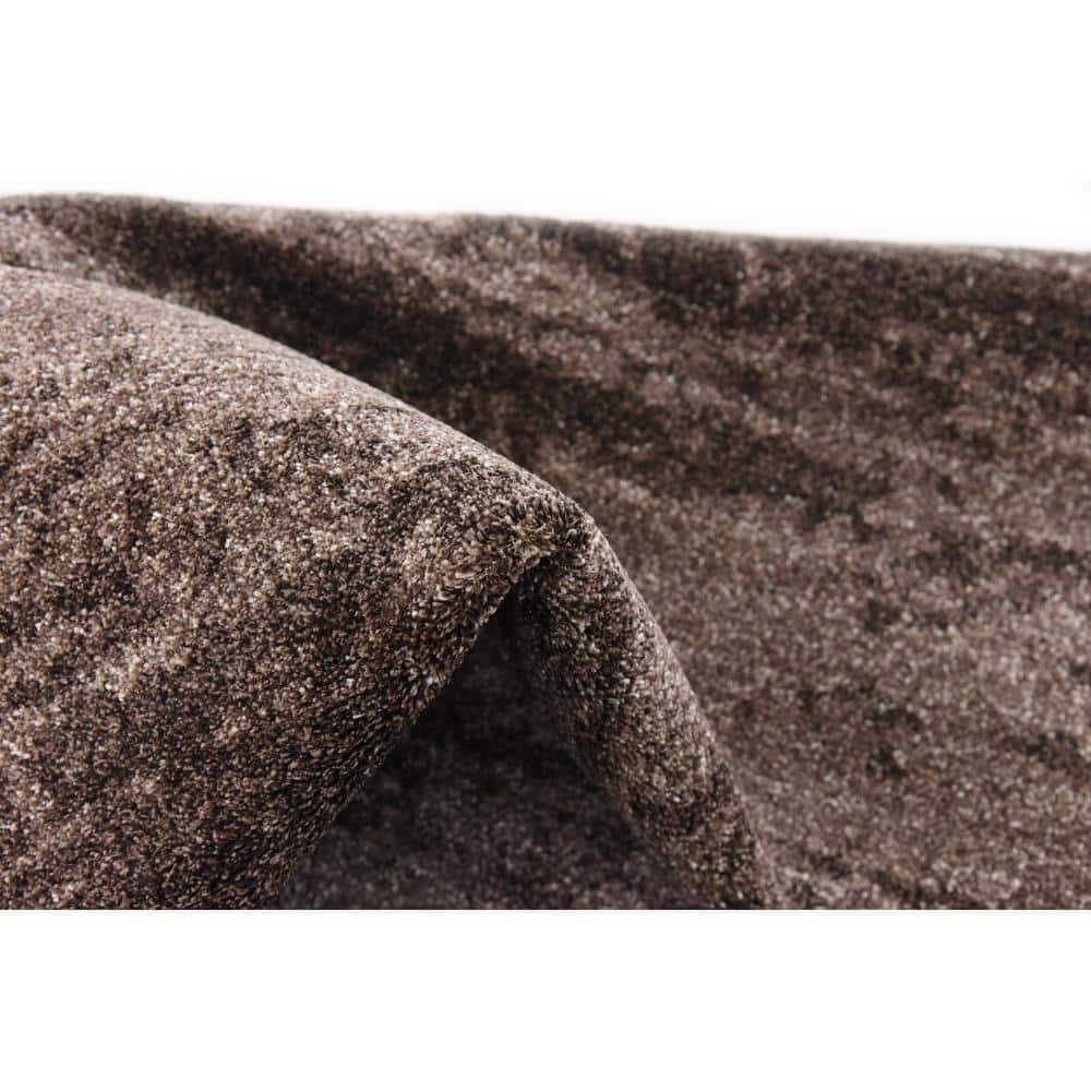 Del Mar Easy-Care Tufted Brown Square Synthetic Rug