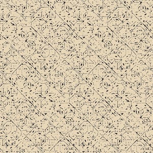 Bazaar Collection Black/Light Ochre Glitter Tangier Tile Non-WOven Paper Non-Pasted Wallpaper Roll (Covers 57 sq. ft.)