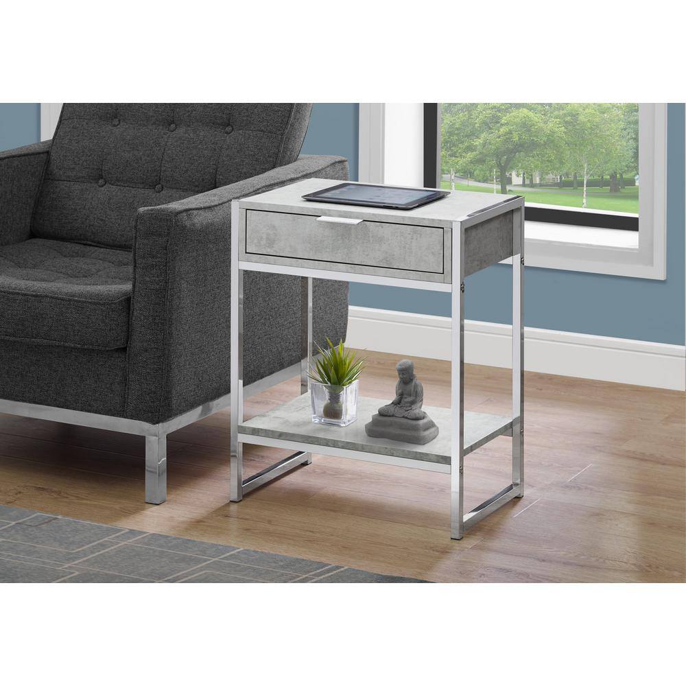 Grey End Table with a Drawer HD3481