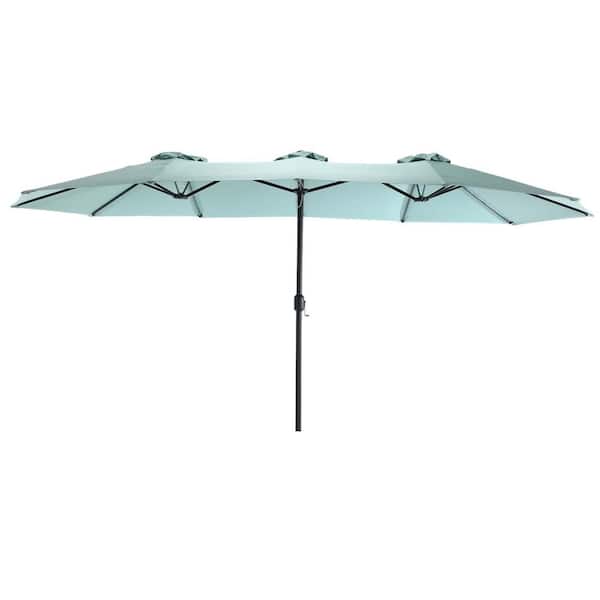 SUNRINX 14.8 ft. Market Double Sided Patio Umbrella in Light