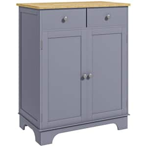 Gray MDF 26.75 in. W Sideboard with Adjustable Shelves