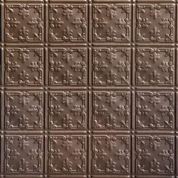 FROM PLAIN TO BEAUTIFUL IN HOURS Florentine Bronze 2 ft. x 2 ft. Decorative Nail Up Tin Ceiling Tile (48 sq. ft./Case)