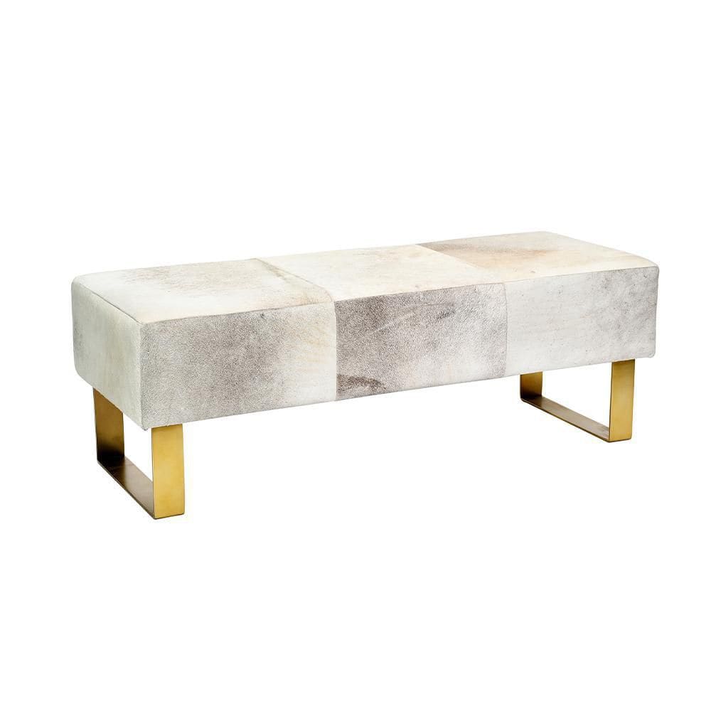 Gabb Gold Bench 17 in. x 18 in. x 48 in. 1360OT/GD/GREY The Home Depot