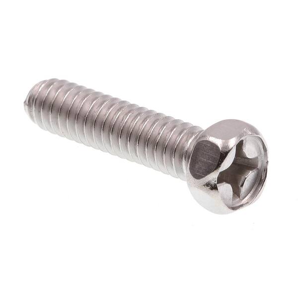 Prime-Line 1/4 in.-20 x 1 in. Grade 18-8 Stainless Steel Phillips Drive Indented Hex Head Machine Screws (100-Pack)