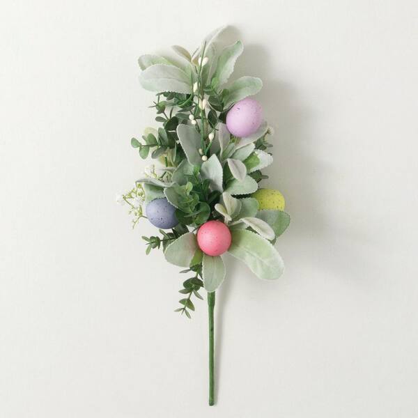 SULLIVANS Artificial 18 in.  Egg Foliage Pick, Multicolor