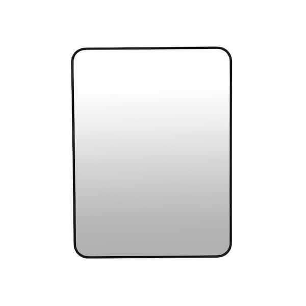 24 in. W x 32 in. H Rectangle Framed Black Wall Bathroom Mirror