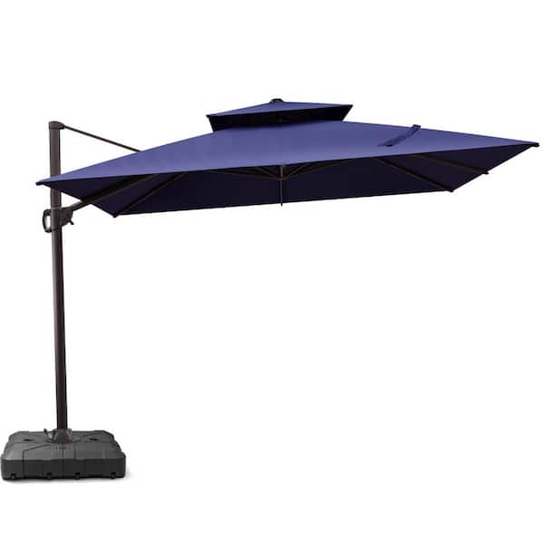 7 ft rectangular patio umbrella meditteranean blue AreShark 8'x10' 2 Tiers the Patio Umbrella delivers a nostalgic coastal European aesthetic with superior quality and technical design 7.5 ft. - Mediterranean -