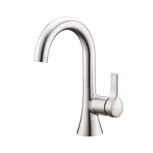 Single Hole Single-Handle Bathroom Faucet with drain in Brushed Nickel