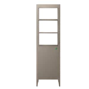 21 in. W x 17 in. D x 72 in. H Brown MDF Floor Standing Linen Cabinet with Soft Close Door in Driftwood Gray/MB