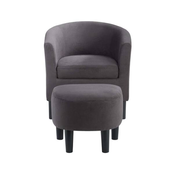 Jazouli linen barrel chair best sale and ottoman