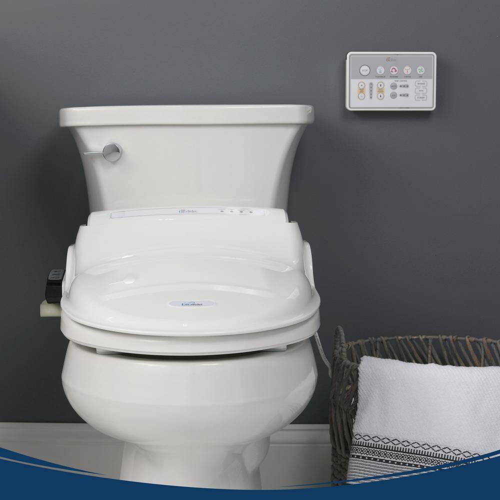 White Heated Electric Bidet Toilet Seat with Remote Control