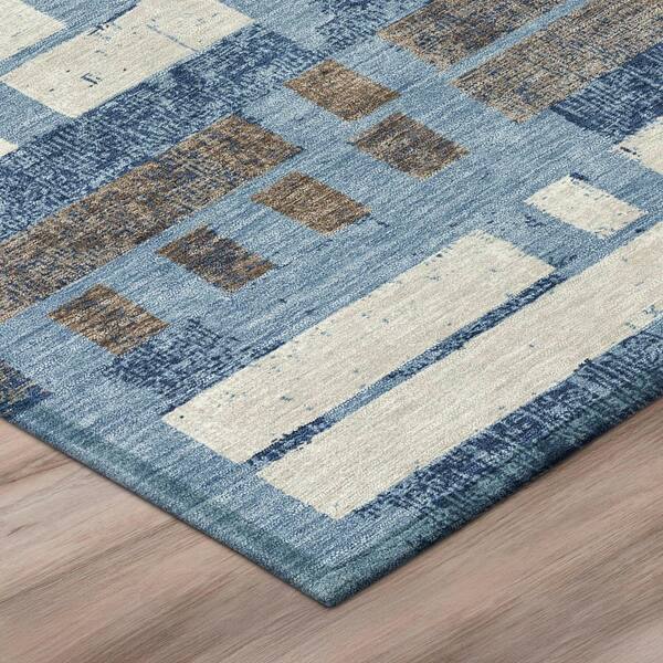 Chantille Machine Washable Indoor/Outdoor Abstract ACN2897 Denim 10 ft. x 14 ft. Area Rug
