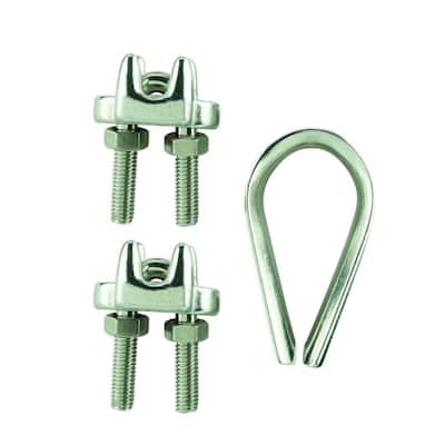 3/32 in. x 1/8 in. Stainless Steel Clamp Set (3-Piece)