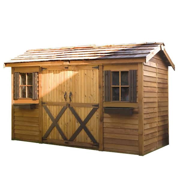 Cedarshed Longhouse 12 ft. W x 8 ft. D Wood Shed with double door (96 sq. ft.)