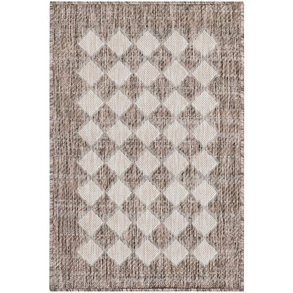 Galey Alix Mulberry Brown 2 ft. x 2 ft. 11 in. Indoor/Outdoor Area Rug
