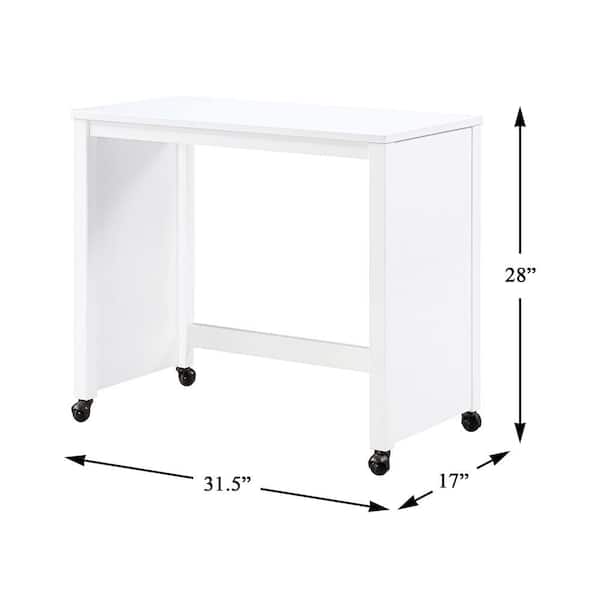 Lazzara Arin White 3-Piece Pack Desks with Stool Set 4998WHT - The