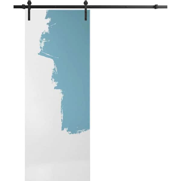 Sartodoors 30 in. x 80 in. 1 Panel Primed Solid Wood with Honeycomb Sliding Barn Door with Hardware Kit