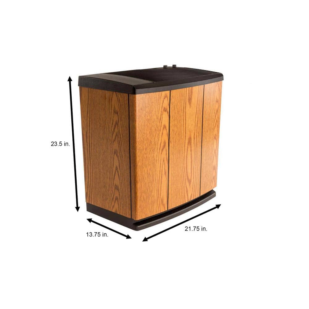 Light Oak and Black Whole-House Evaporative Humidifier with Automatic Shutoff