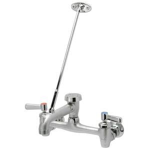AquaSpec 2-Handle Wall-Mount Standard Kitchen Faucet for service sink in Chrome