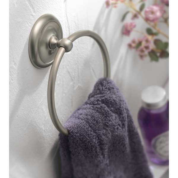 Yorkshire Towel Ring in Satin Nickel