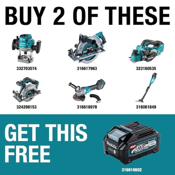 Makita 40V Max XGT 4.0Ah Battery BL4040 - The Home Depot