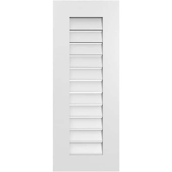 Ekena Millwork 14 in. x 36 in. Vertical Surface Mount PVC Gable Vent: Functional with Standard Frame
