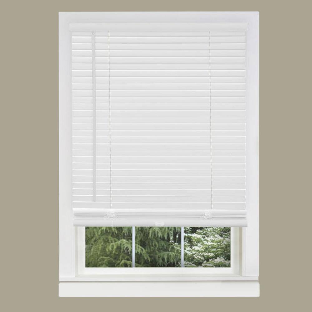 36 in. x 64 in. White Cordless Morningstar GII Vinyl Blind/Shade 1 in. Slat