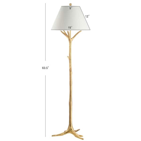 Jonathan Y Arbor 63 5 In Gold Leaf, Twig Floor Lamp With Pinecone Finial
