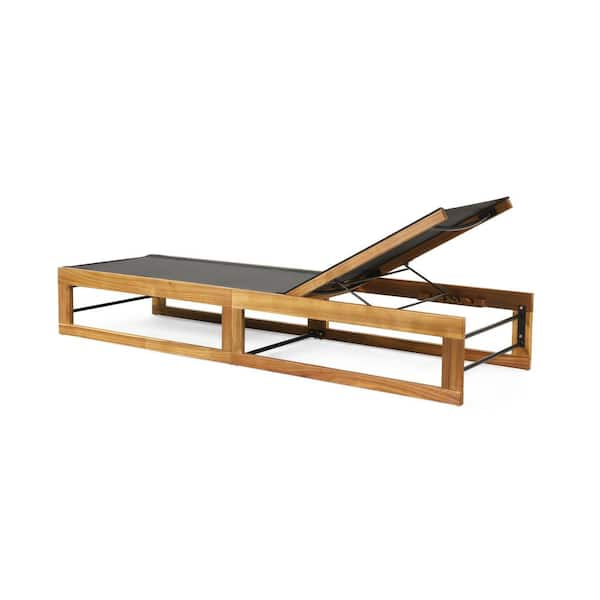 wood and mesh outdoor chaise