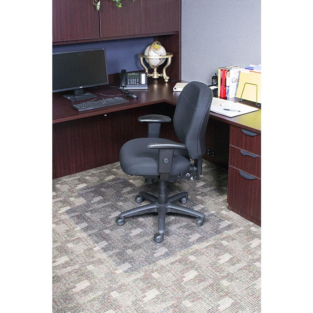 Clear Vinyl Rectangle Office Chair Mat with Lip, 36" x 48"