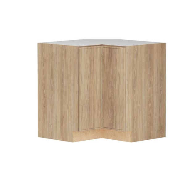 Renly 36 in. W x 24 in. D x 34.5 in. H Assembled Slim Shaker Lazy Susan Corner Base Kitchen Cabinet in Sandstone