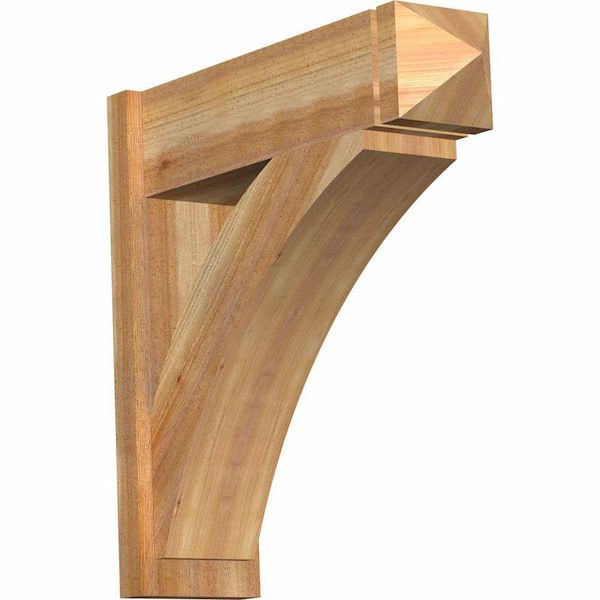 Ekena Millwork 8 in. x 28 in. x 28 in. Thorton Arts and Crafts Rough Sawn Western Red Cedar Outlooker