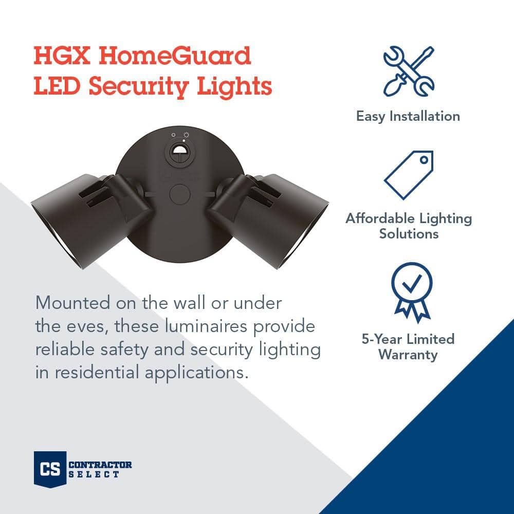 Bronze Dual Head LED Outdoor Security Flood Light