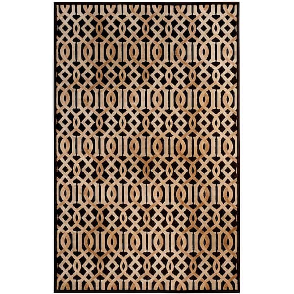 Paradise 4 ft. x 5 ft. Dark Gray Modern Classic Interlocking Trellis Area Rug