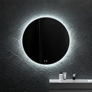 32 in. W x 32 in. H Large Round Frameless with Touch Switch and Anti-Fog Wall Mounted Bathroom Vanity Mirror