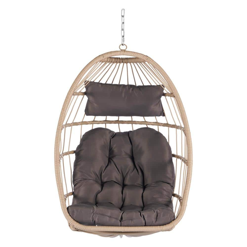 Maocao Hoom 8.5 In. W 1 Person Patio Garden Rattan Wood Basket Egg ...