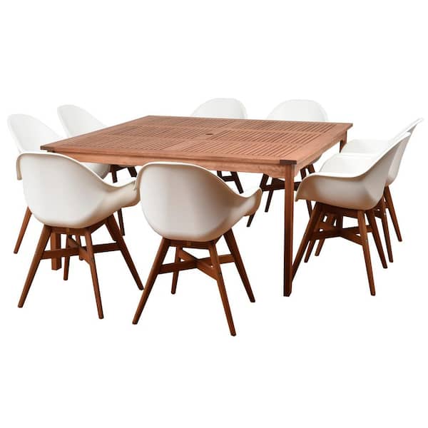 9 Piece Wood Square Outdoor Dining Set, Best Aluminum Outdoor Furniture Brands Rawalpindi