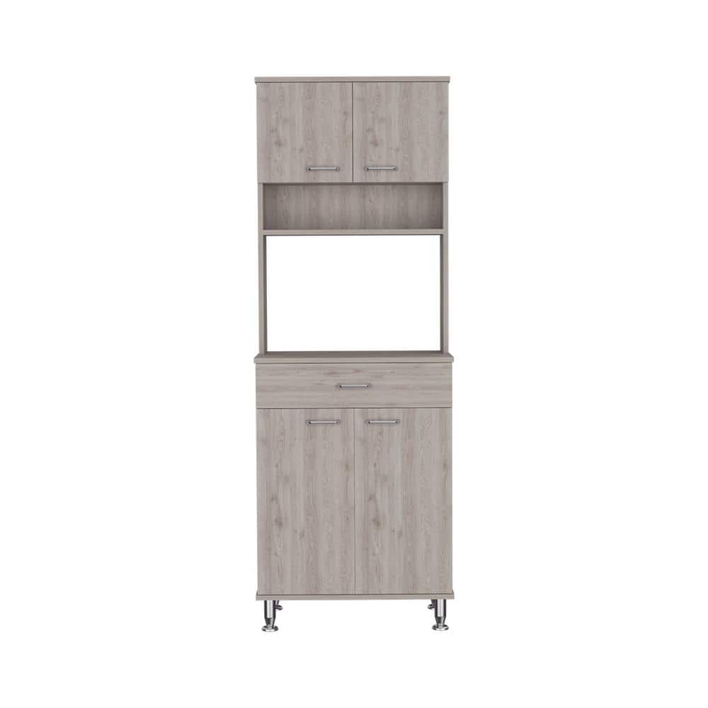 23.6 in. W x 13.7 in. D x 66.5 in. H 2 Double Door Light Gray Linen Cabinet