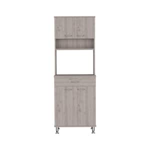 23.6 in. W x 13.7 in. D x 66.5 in. H 2 Double Door Light Gray Linen Cabinet with 2-Interior Shelves and 1 Drawer