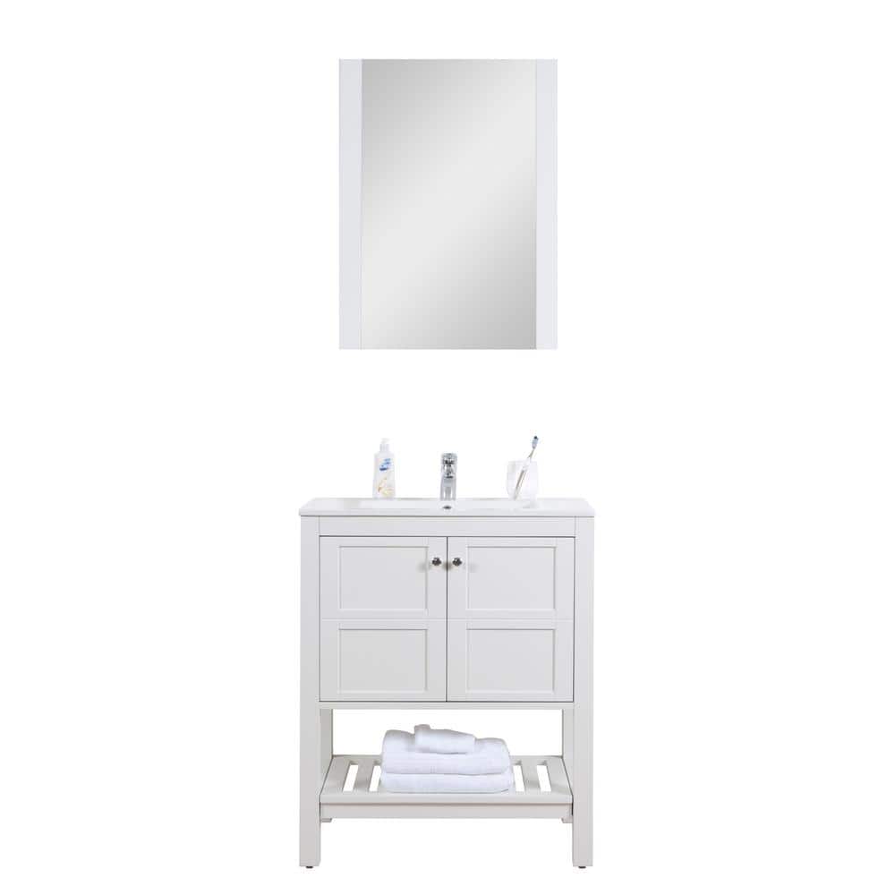 Manhattan 30 in. W x 18 in. D x 35 in. H Single Sink Bath Vanity in White w