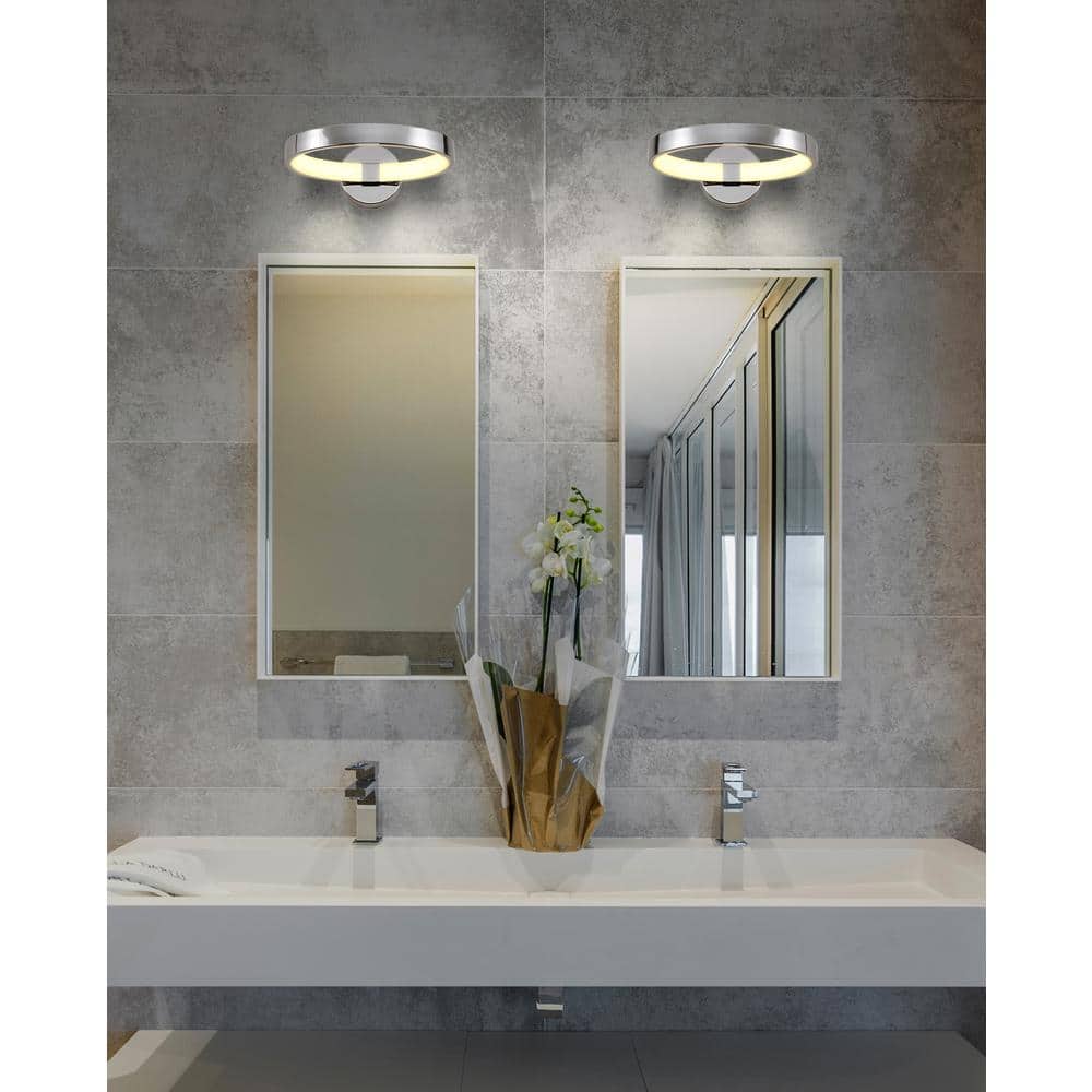 Nathaniel 14" Chrome Dimmable LED Wall Sconce