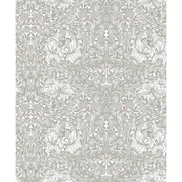 A-Street Prints African Marigold Floral White Non-Pasted Non Woven Wallpaper Sample