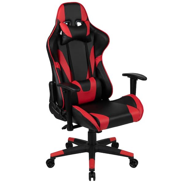 Carnegy Avenue X20 Faux Leather Swivel Ergonomic Gaming Chair in Red/Black with Adjustable Arms
