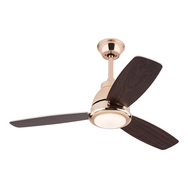 OUKANING Smart Indoor Gold and Brown 42 in. Modern 6-Speed Ceiling Fan with Reversible Motor, 3-Color Integrated LED and Remote