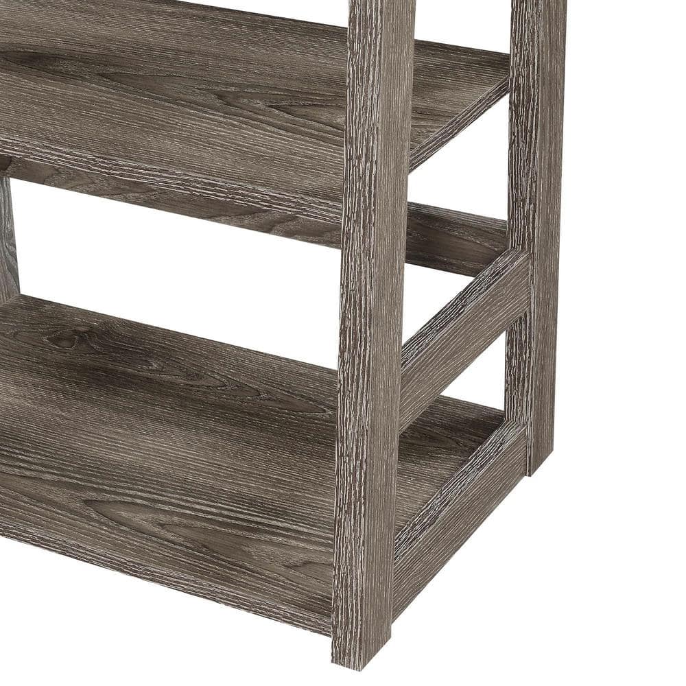 Gray Adjustable 4-Tier Wood Trestle Bookcase