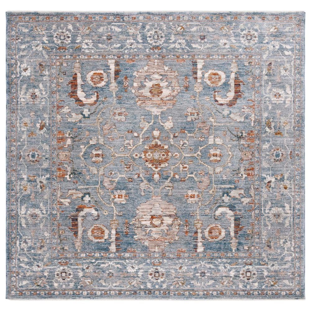 Heirloom 6 ft. x 6 ft. Blue/Gray Ornate Border Square Area Rug price history on PriceWatchPro
