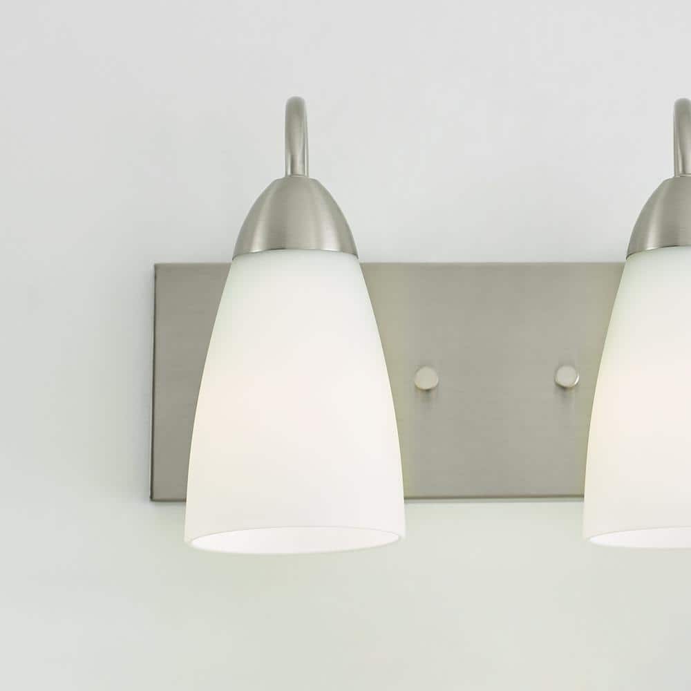 Seville Modern Brushed Nickel Two-Light Vanity Fixture