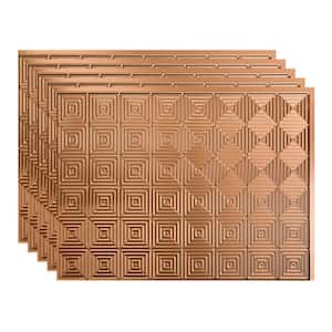 Miniquattro 18.25 in. x 24.25 in. Vinyl Backsplash Panel in Polished Copper (5-Pack)